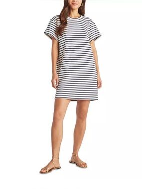 NWT Lauren Ralph Lauren Striped Nautical T-Shirt Midi Dress Size PL NEW!
